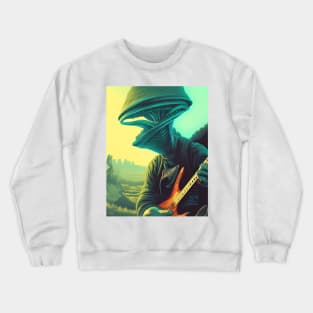 Alien with Guitar 2 Crewneck Sweatshirt